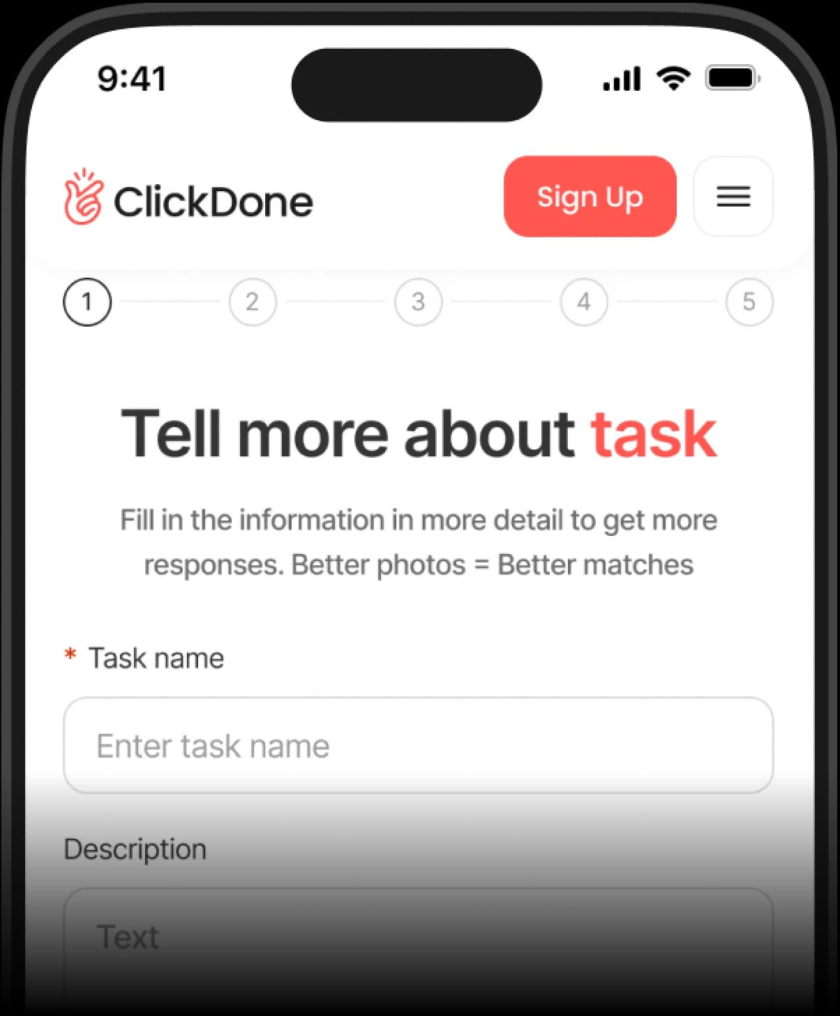 ClicknDone mobile app preview